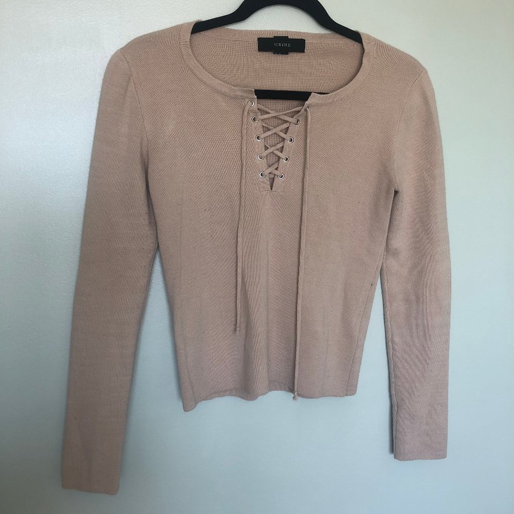 long sleeve tie up top